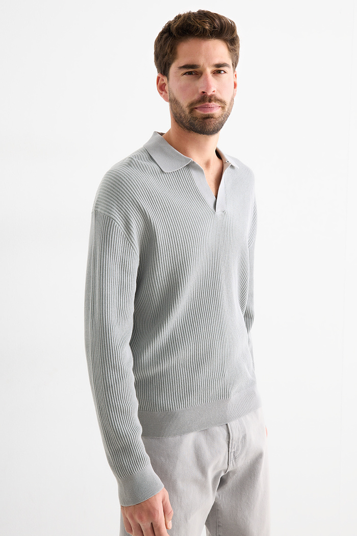 C&A Pullover-gerippt, Grau, Größe: XL