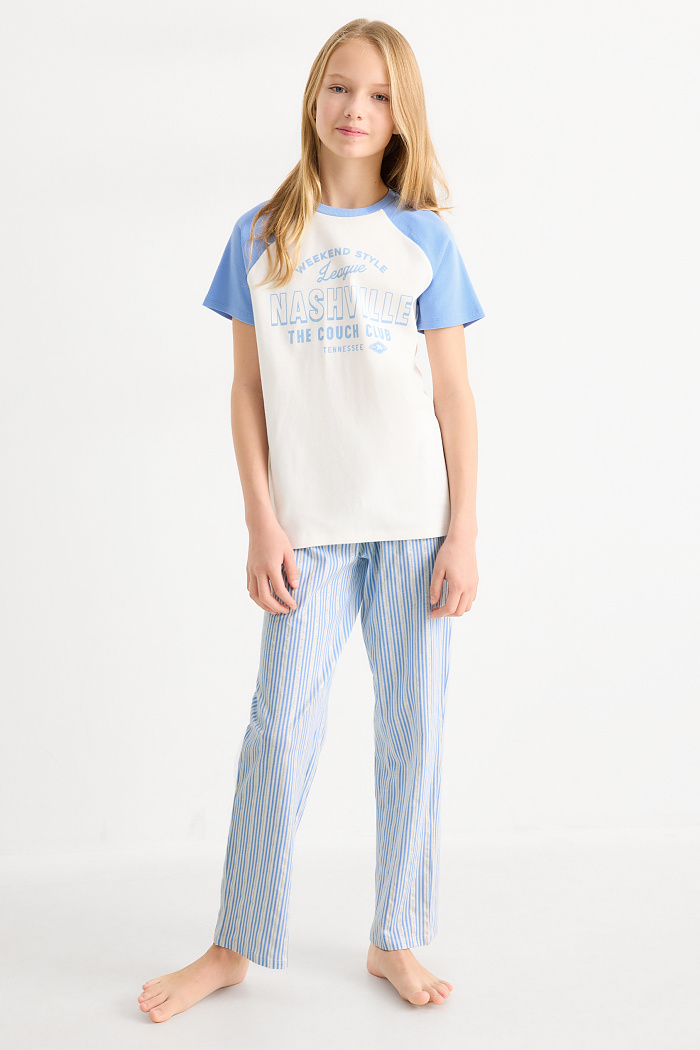 C&A Nashville-Pyjama-2 teilig, Weiß, Größe: 134