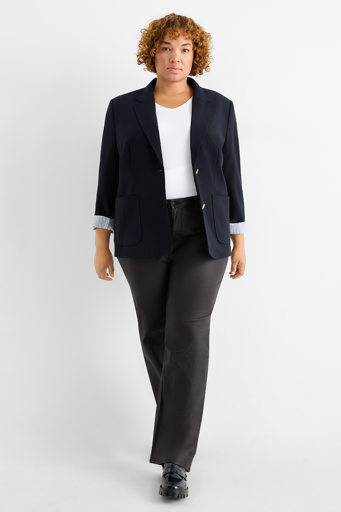 C&A Stoffhose-High Waist-Wide Leg, Schwarz, Größe: 54