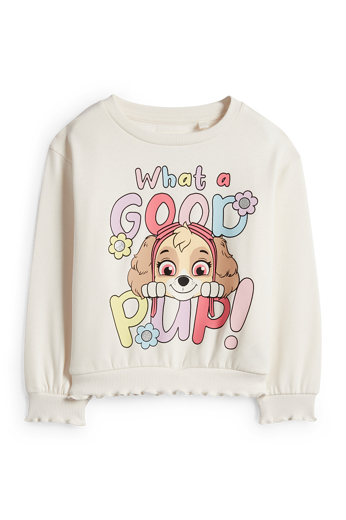 C&A PAW Patrol-Skye-Sweatshirt-Glanz-Effekt, Weiß, Größe: 116