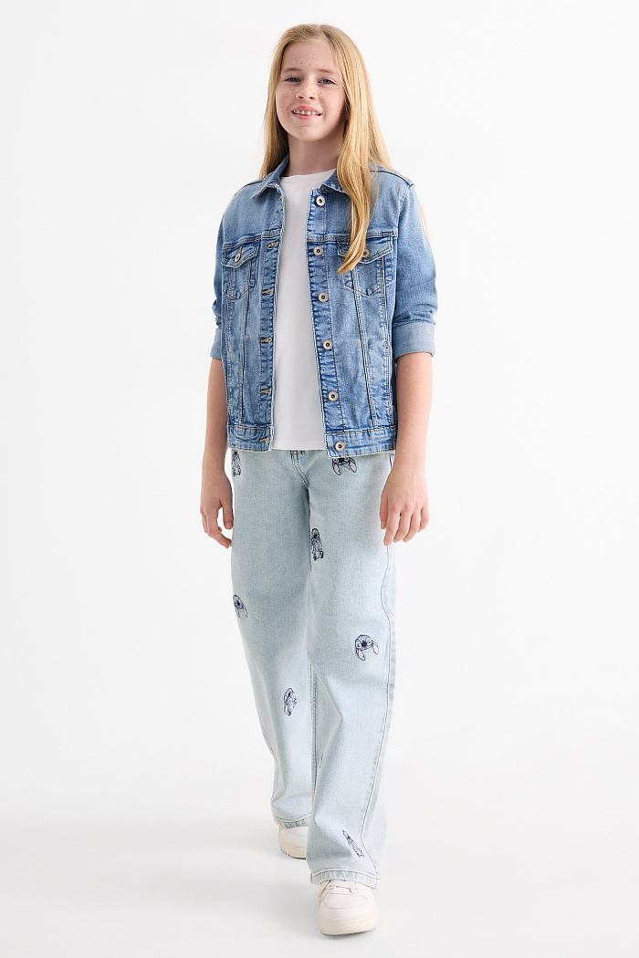 C&A Lilo & Stitch-Wide Leg Jeans, Blau, Größe: 146