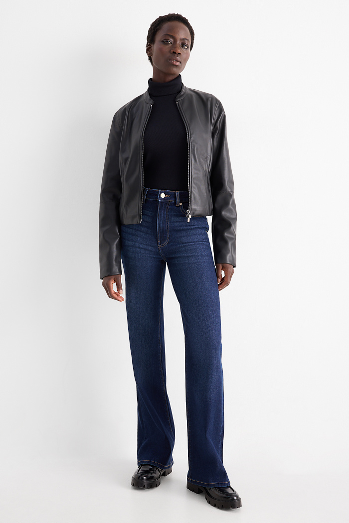 C&A Flared Jeans-High Waist, Blau, Größe: 38