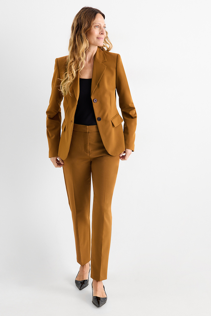 C&A Business-Hose-Mid Waist-Cigarette Fit, Braun, Größe: 34