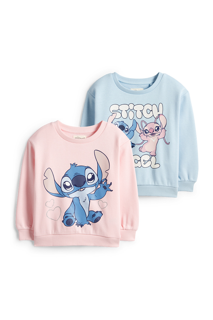 C&A Multipack 2er-Lilo & Stitch-Sweatshirt, Rosa, Größe: 140