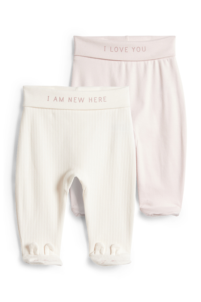 C&A Multipack 2er-Häschen-Baby-Pyjamahose, Weiß, Größe: 80