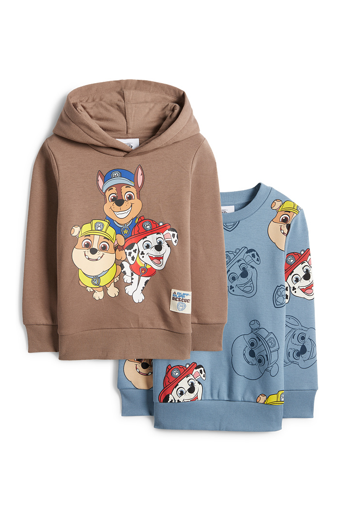 C&A Multipack 2er-PAW Patrol-Chase-Hoodie und Sweatshirt, Braun, Größe: 104