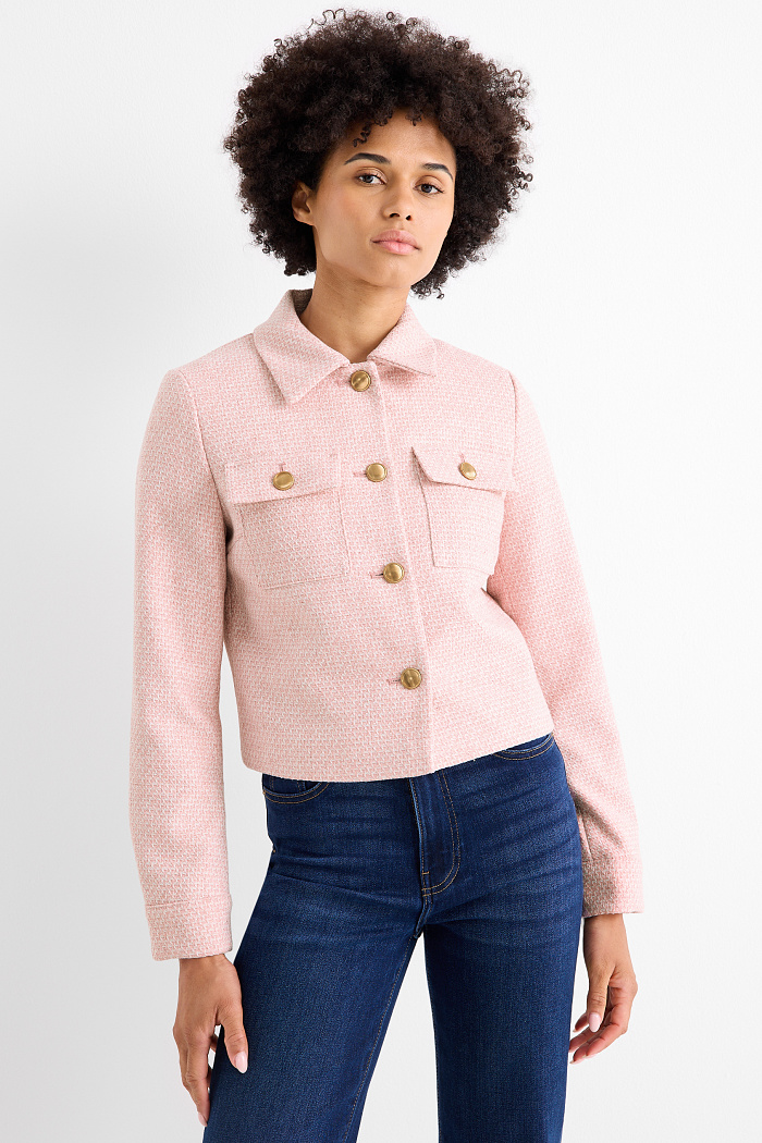 C&A Business-Blazer-Relaxed Fit-strukturiert, Rosa, Größe: 48