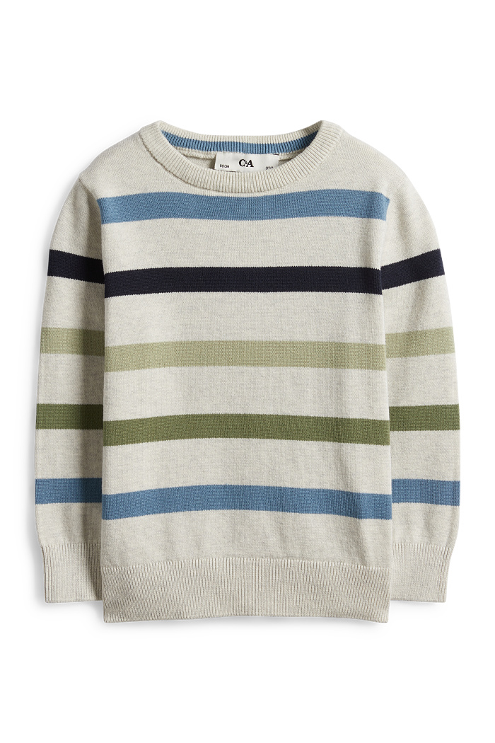 C&A Pullover-gestreift, Weiß, Größe: 98