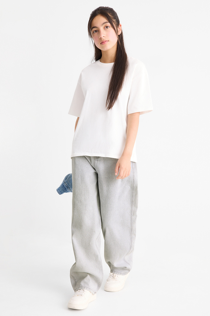 C&A Relaxed Jeans, Grau, Größe: 134