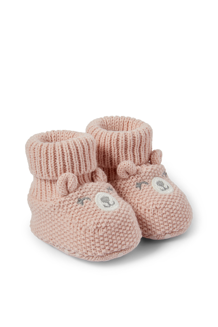 C&A Bärchen-Baby-Krabbelschuhe, Rosa, Größe: 14-15