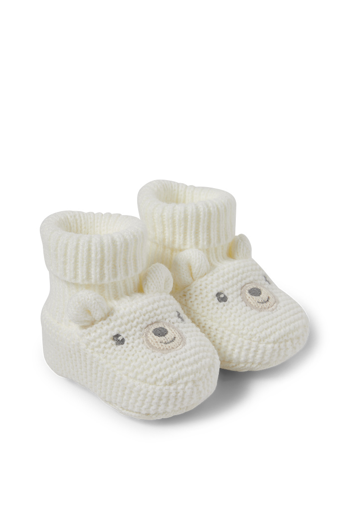 C&A Eisbär-Baby-Krabbelschuhe, Weiß, Größe: 18-20