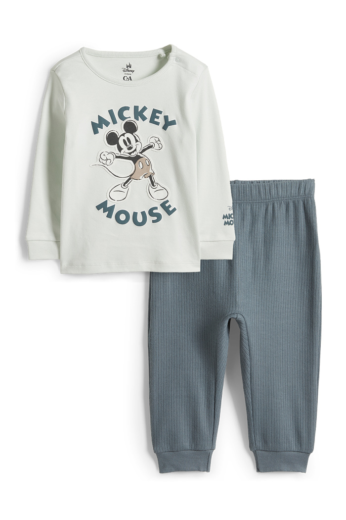 C&A Micky Maus-Baby-Pyjama-2 teilig, Grün, Größe: 74