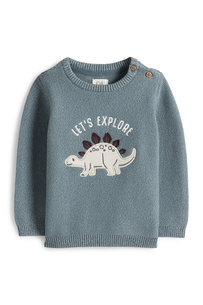 C&A Dino-Baby-Pullover, Grün, Größe: 86