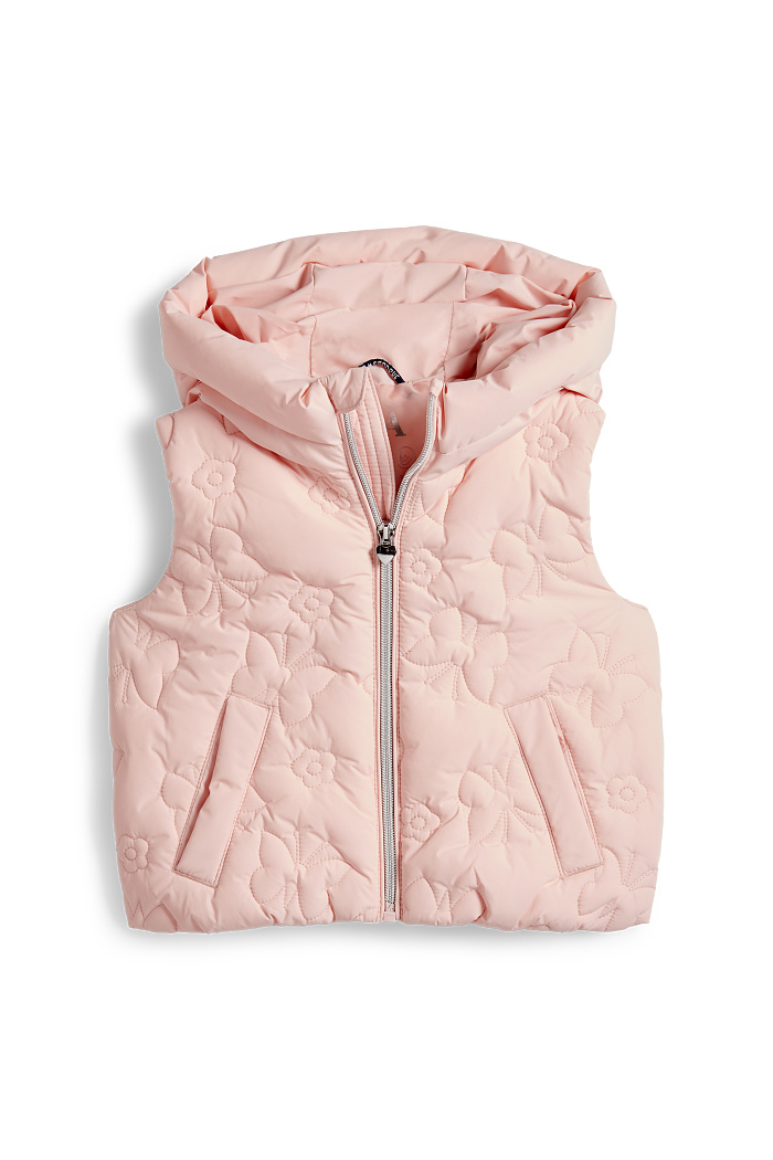 C&A Schmetterling-Steppweste mit Kapuze-wasserabweisend, Rosa, Größe: 134