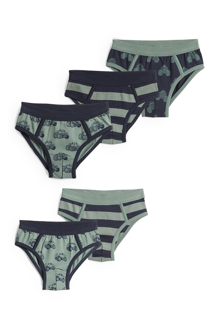 C&A Multipack 5er-Monster-Truck-Slip, Grün, Größe: 122-128