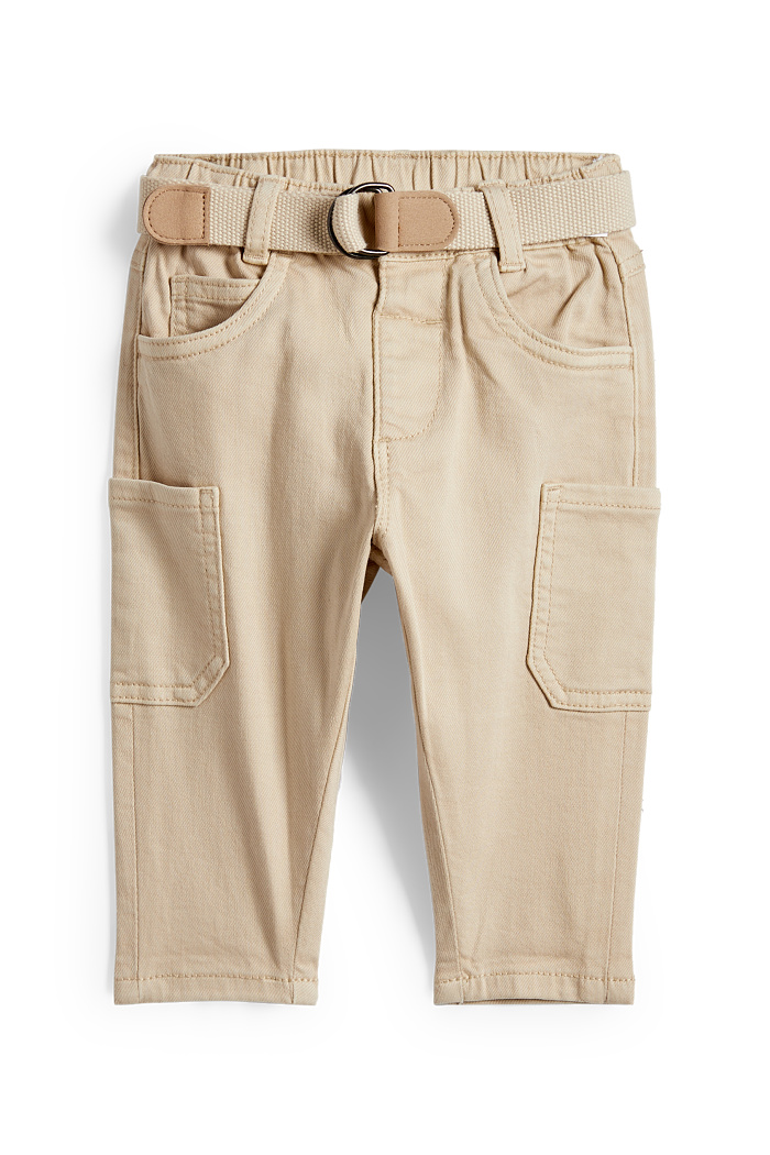 C&A Baby-Cargohose mit Gürtel, Beige, Größe: 80