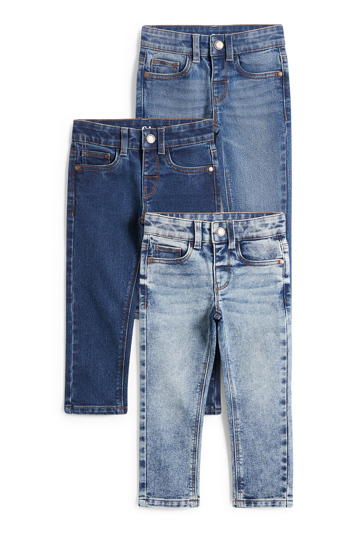 C&A Multipack 3er-Slim Jeans, Blau, Größe: 92