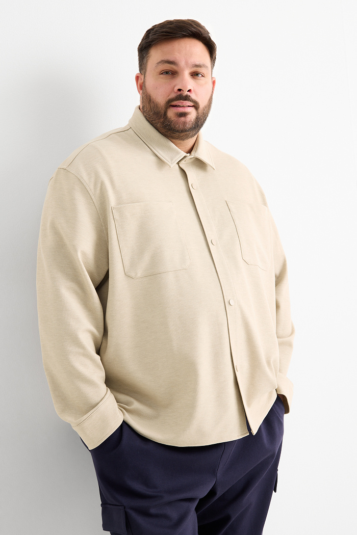 C&A Hemdjacke-Relaxed Fit-Kent, Beige, Größe: 4XL