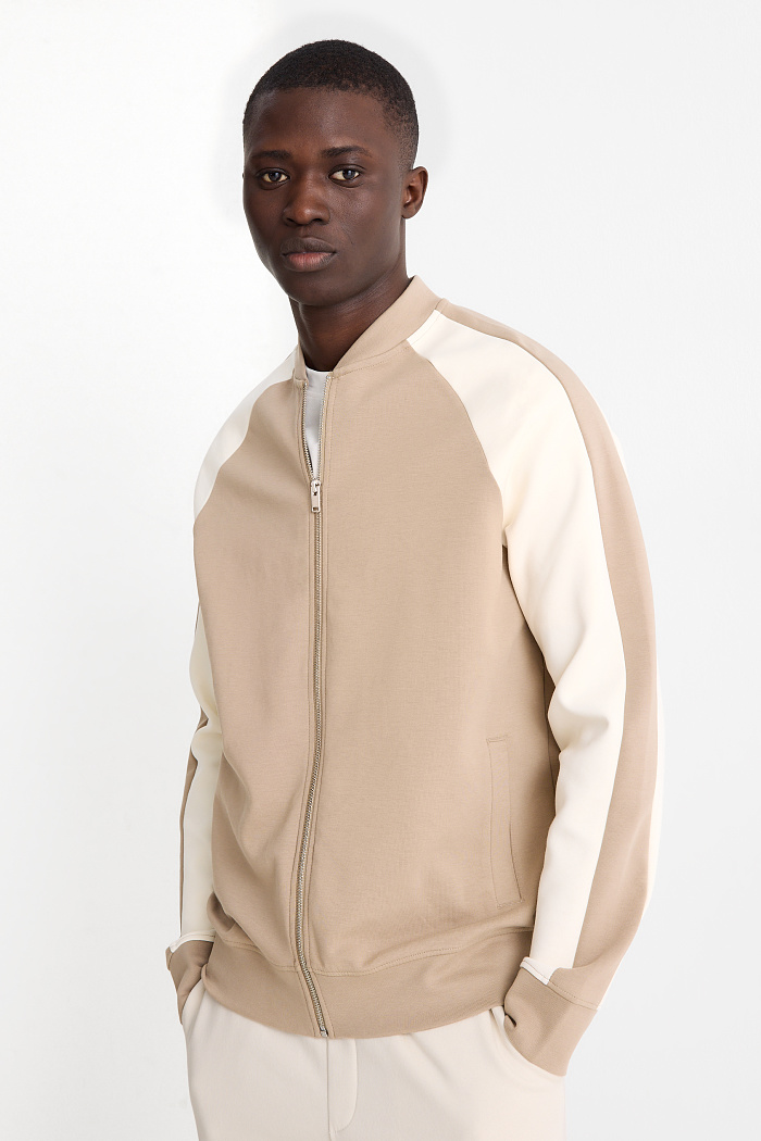 C&A Sweatjacke, Weiß, Größe: 2XL