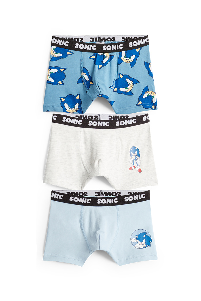 C&A Multipack 3er-Sonic-Boxershorts, Blau, Größe: 134-140