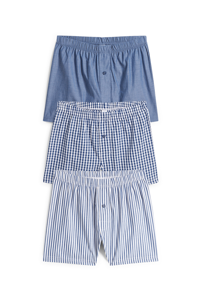 C&A Multipack 3er-Boxershorts, Blau, Größe: 134-140