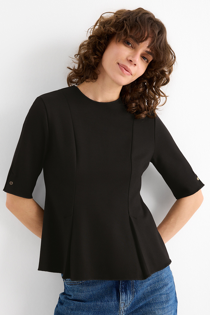 C&A T-Shirt-Regular Fit, Schwarz, Größe: S