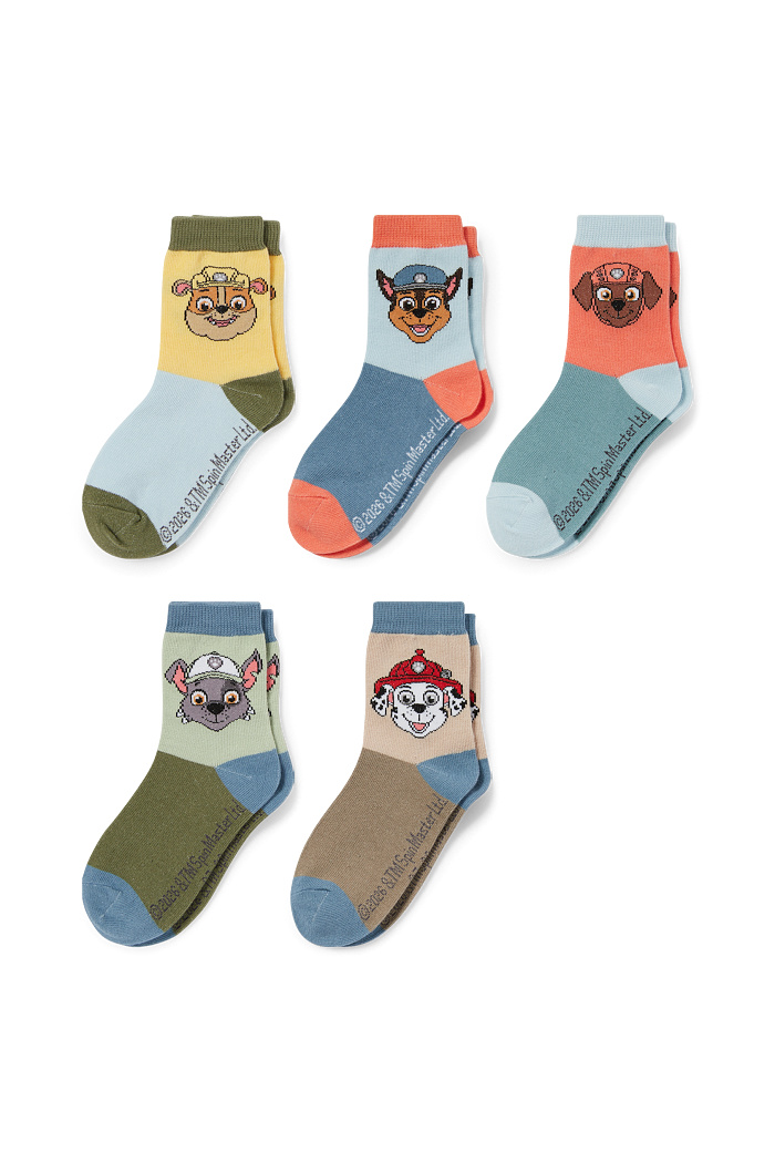 C&A Multipack 5er-PAW Patrol-Chase, Zuma-Socken mit Motiv, Blau, Größe: 24-26