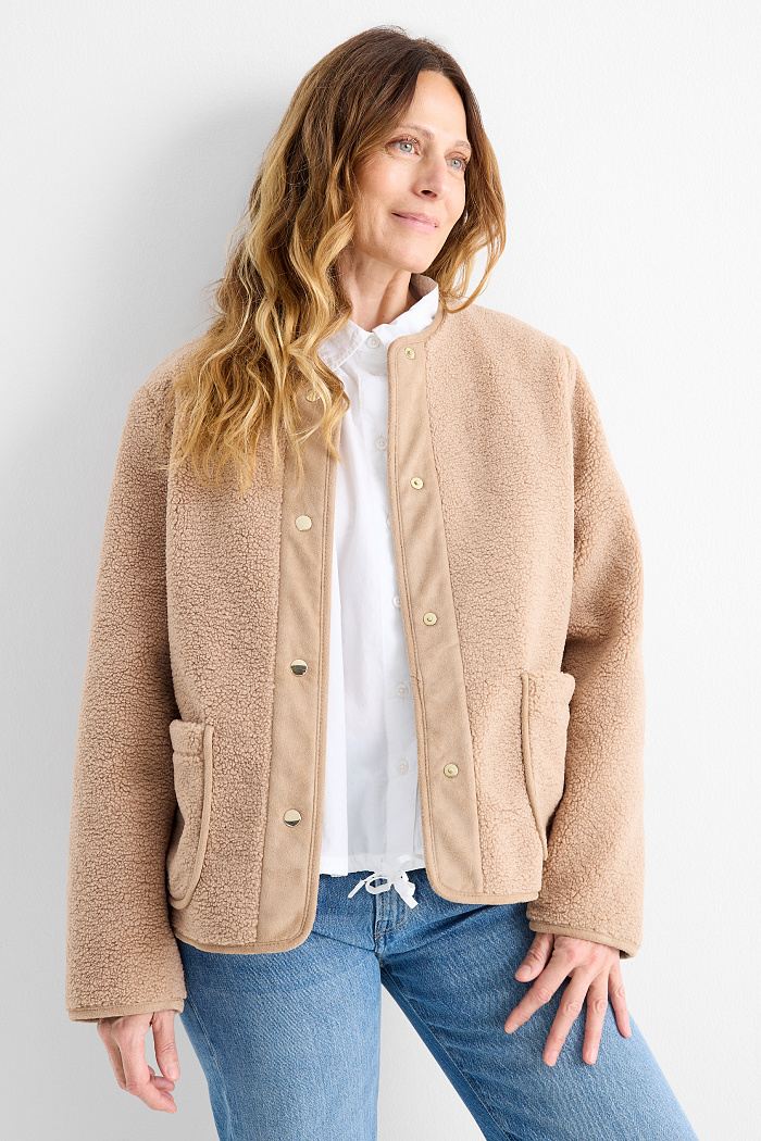 C&A Teddy-Jacke, Beige, Größe: 38