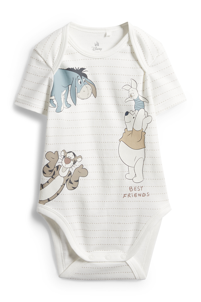 C&A Winnie Puuh-Baby-Body-gestreift, Weiß, Größe: 80