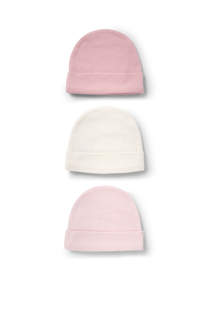 C&A Multipack 3er-Baby-Mütze-gerippt, Rosa, Größe: 50-51