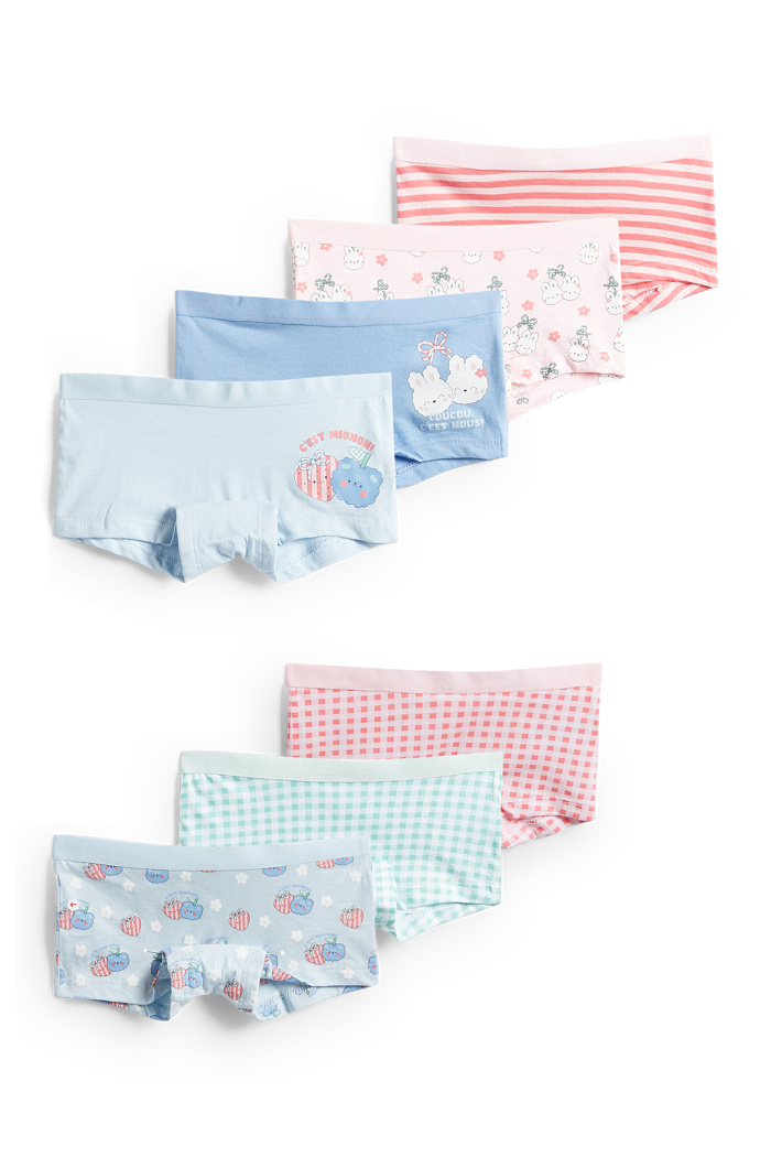 C&A Multipack 7er-Kawaii-Boxershorts, Rosa, Größe: 122-128