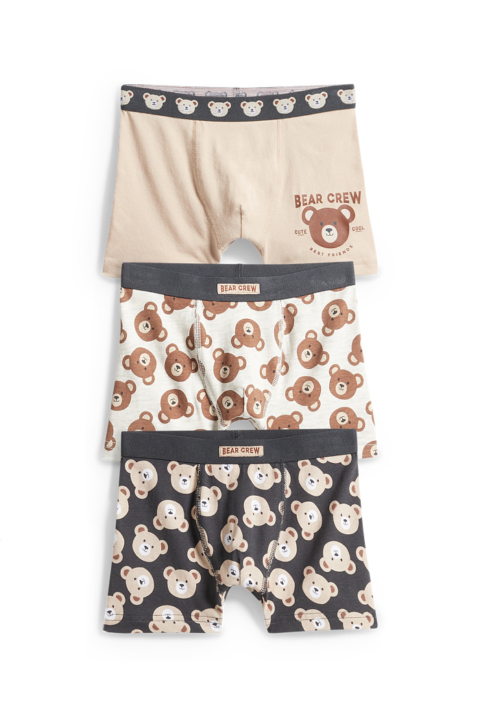 C&A Multipack 3er-Bär-Boxershorts, Schwarz, Größe: 134-140