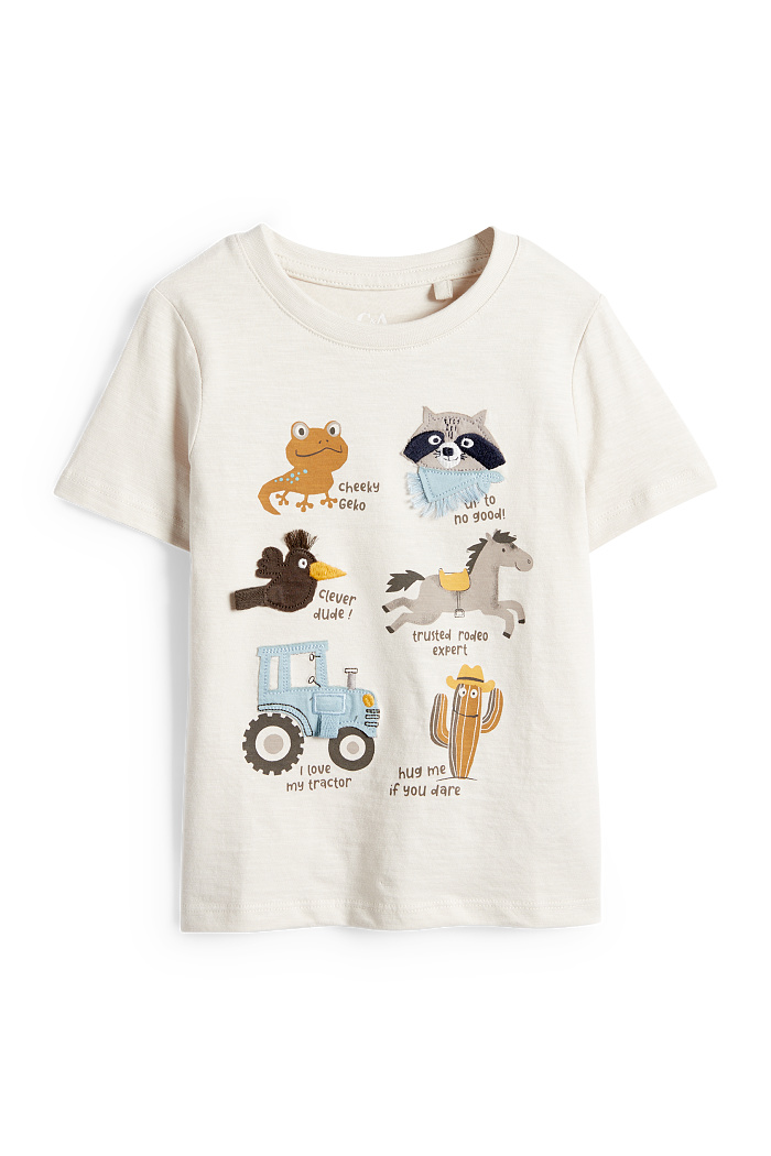 C&A Ranch-Kurzarmshirt, Beige, Größe: 122