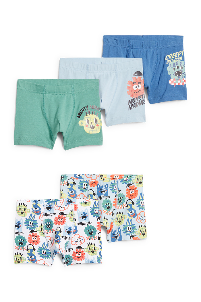 C&A Multipack 5er-Monster-Boxershorts, Blau, Größe: 110-116