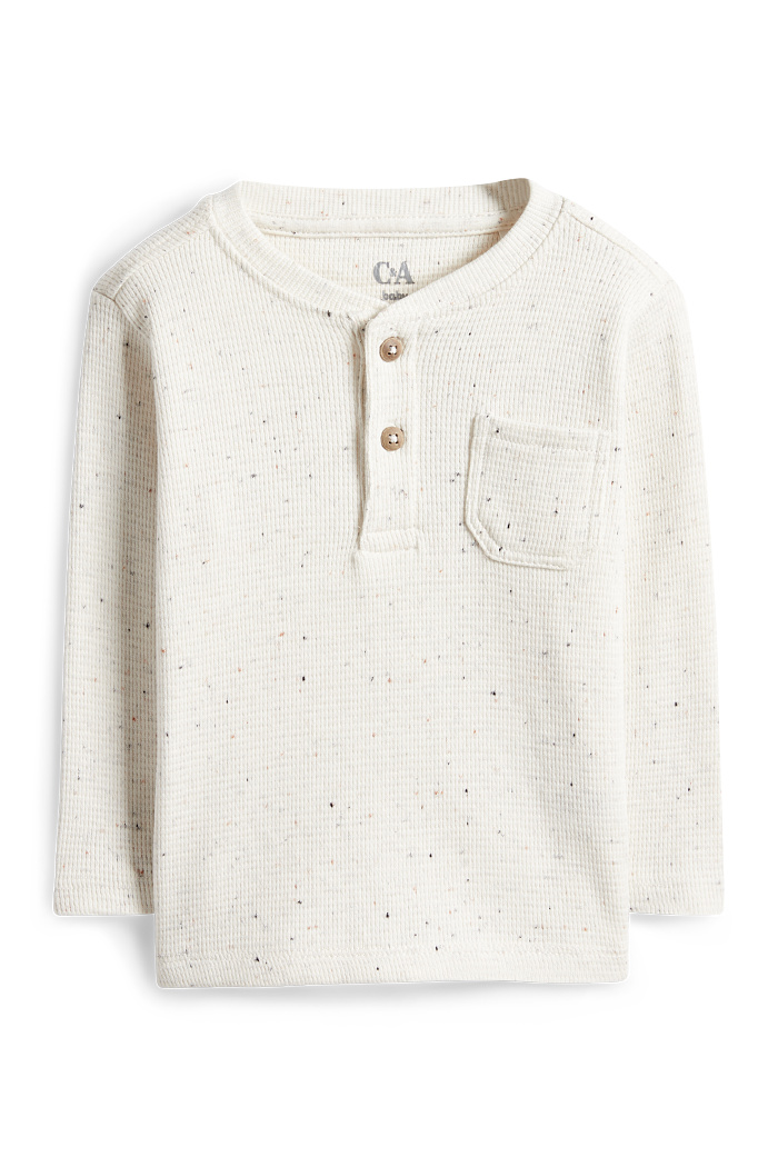 C&A Baby-Langarmshirt-strukturiert, Weiß, Größe: 62