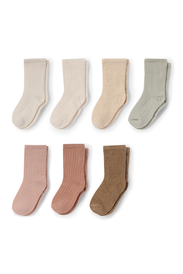 C&A Multipack 7er-Baby-Socken-strukturiert, Grün, Größe: 21-23