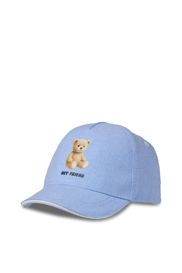 C&A Teddybär-Baby-Cap, Blau, Größe: 46-47