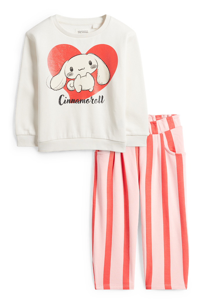 C&A Cinnamoroll-Set-Sweatshirt und Jogginghose-2 teilig, Rosa, Größe: 128