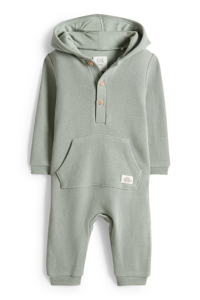C&A Dino-Baby-Overall-gerippt, Grün, Größe: 50
