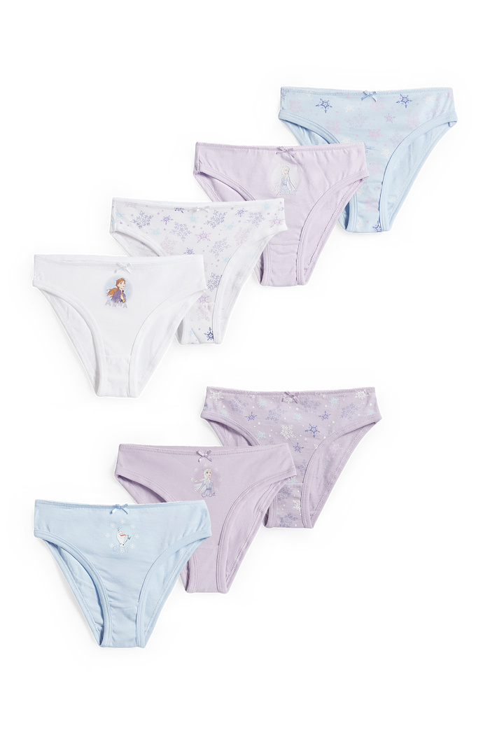 C&A Multipack 7er-Die Eiskönigin-Slip, Lila, Größe: 110-116