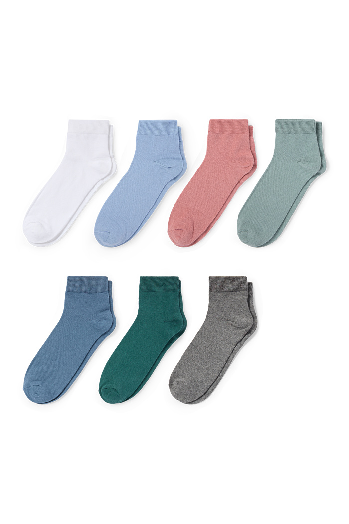 C&A Multipack 7er-Kurzsocken, Bunt, Größe: 43-46