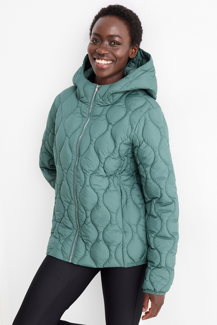 C&A Steppjacke mit Kapuze, Blau, Größe: 36