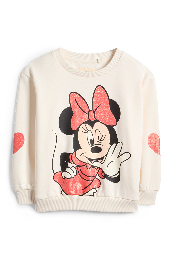 C&A Minnie Maus-Sweatshirt-Glanz-Effekt, Weiß, Größe: 122