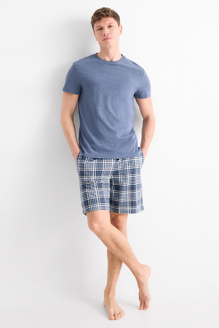 C&A Shorty-Pyjama, Blau, Größe: 2XL