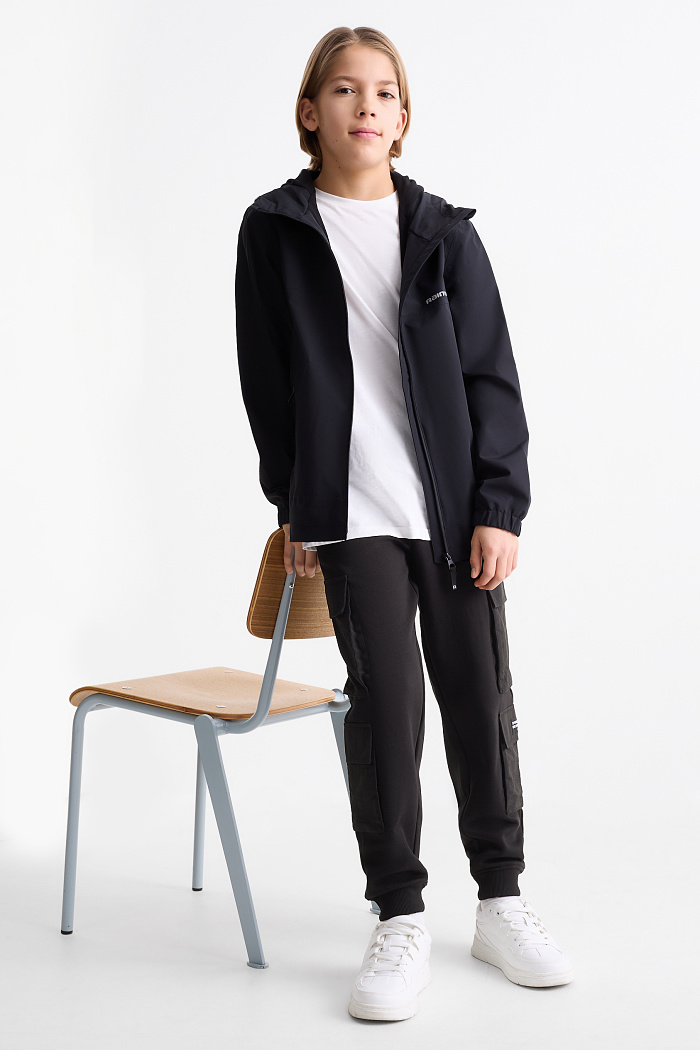 C&A Cargo-Jogginghose, Schwarz, Größe: 128