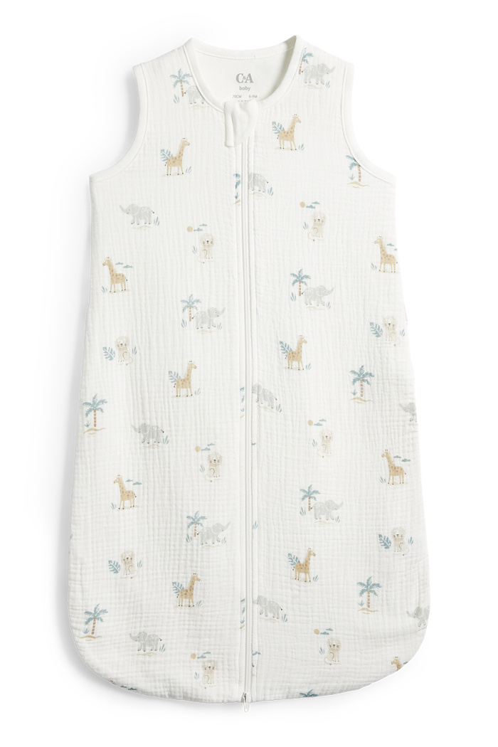 C&A Elefant, Giraffe und Löwe-Baby-Schlafsack-6-18 Monate, Weiß, Größe: 90 cm