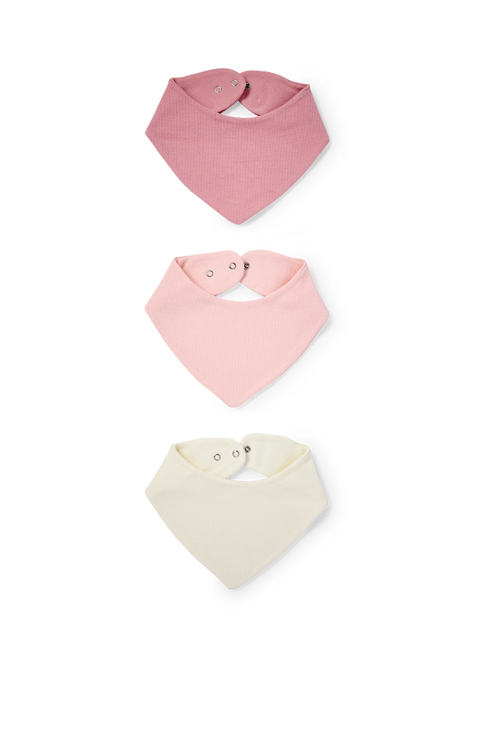 C&A Multipack 3er-Baby-Dreieckstuch-gerippt, Rosa, Größe: 1 size