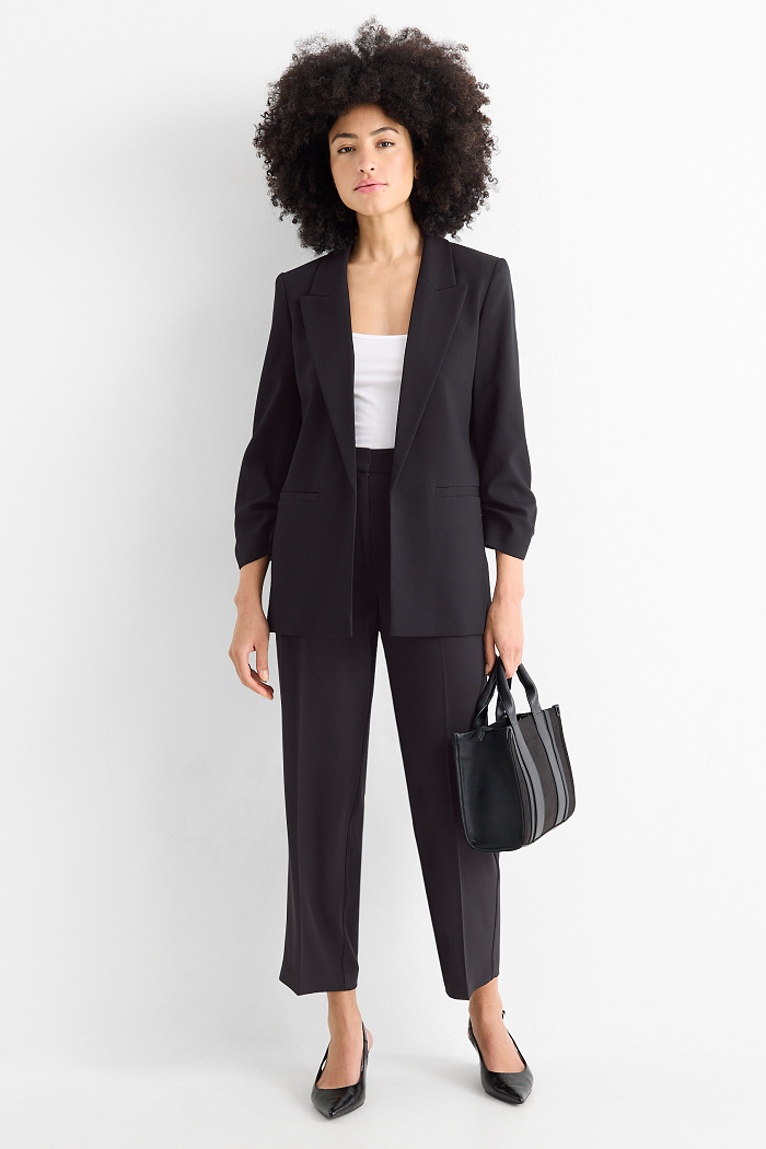 C&A Stoffhose-High Waist-Straight Leg, Schwarz, Größe: 42