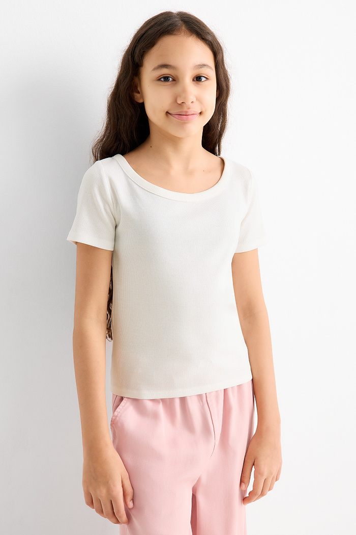 C&A Multipack 3er-Kurzarmshirt-gerippt, Blau, Größe: 146