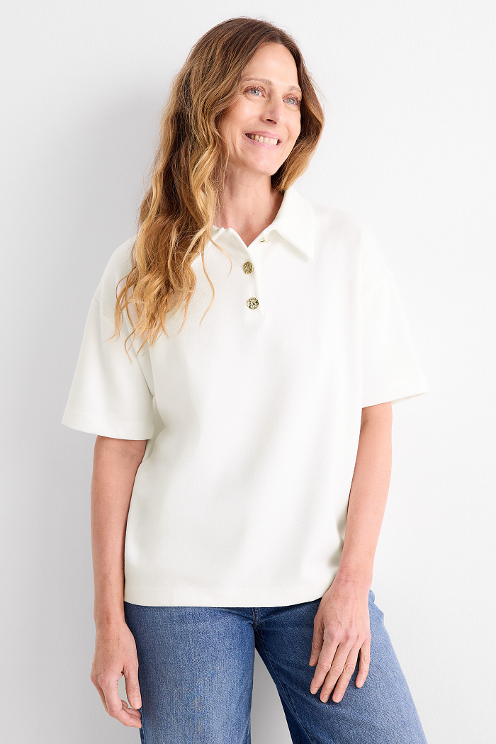 C&A Poloshirt-Regular Fit, Weiß, Größe: M
